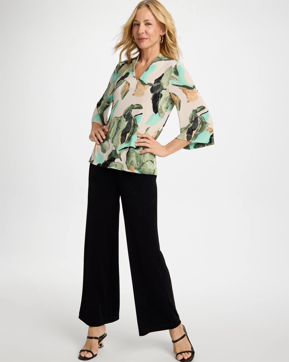 Chico's Travelers™ Bloom V-Neck Kimono Top