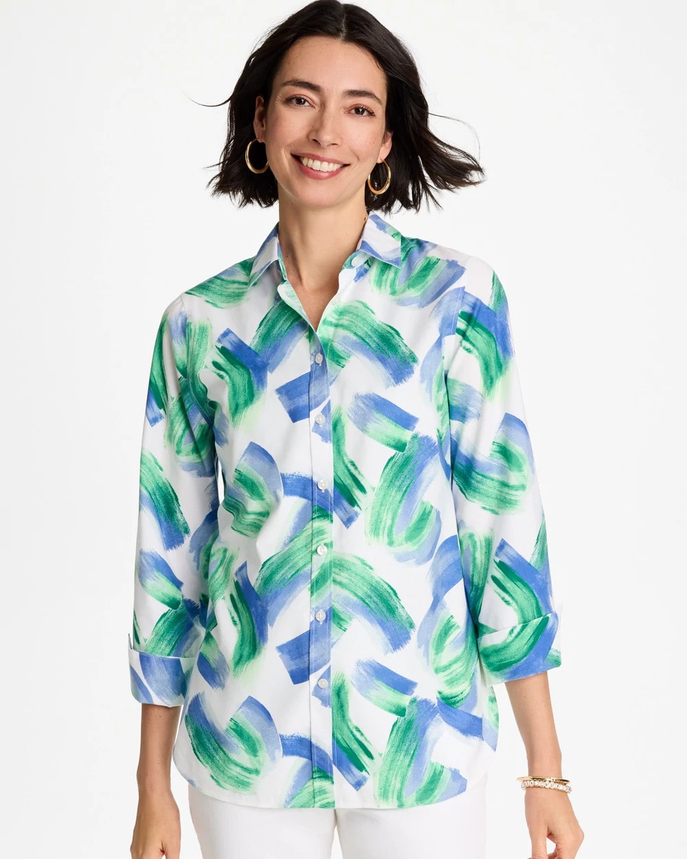 Chico's No Iron™ Printed Stretch Shirt