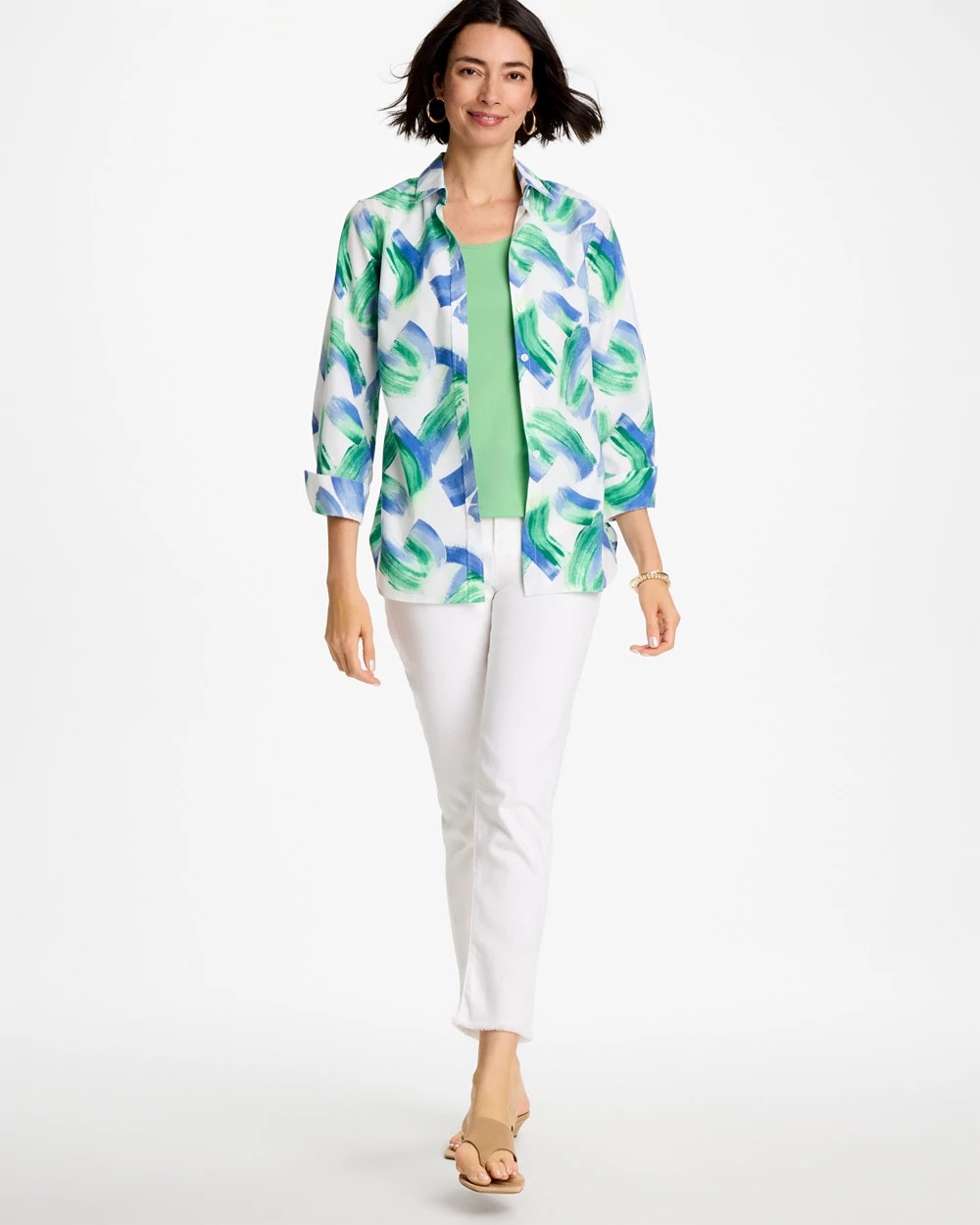 Chico's No Iron™ Printed Stretch Shirt