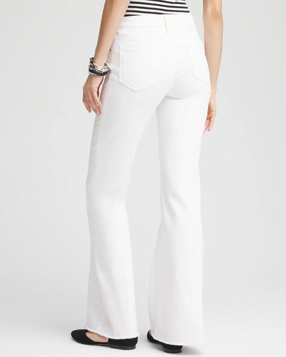 Chico's Girlfriend No Stain Frayed Flared Jeans