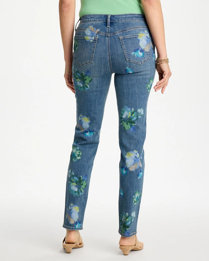 Chico's Girlfriend Slim Floral Ankle Jeans