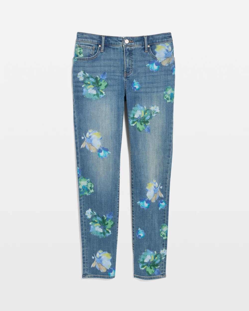 Chico's Girlfriend Slim Floral Ankle Jeans