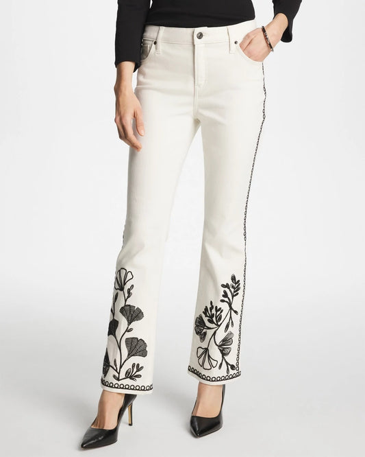 Chico's Ginkgo Girlfriend Cropped Flared Jeans