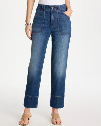 Chico's Straight Utility Crop Jean