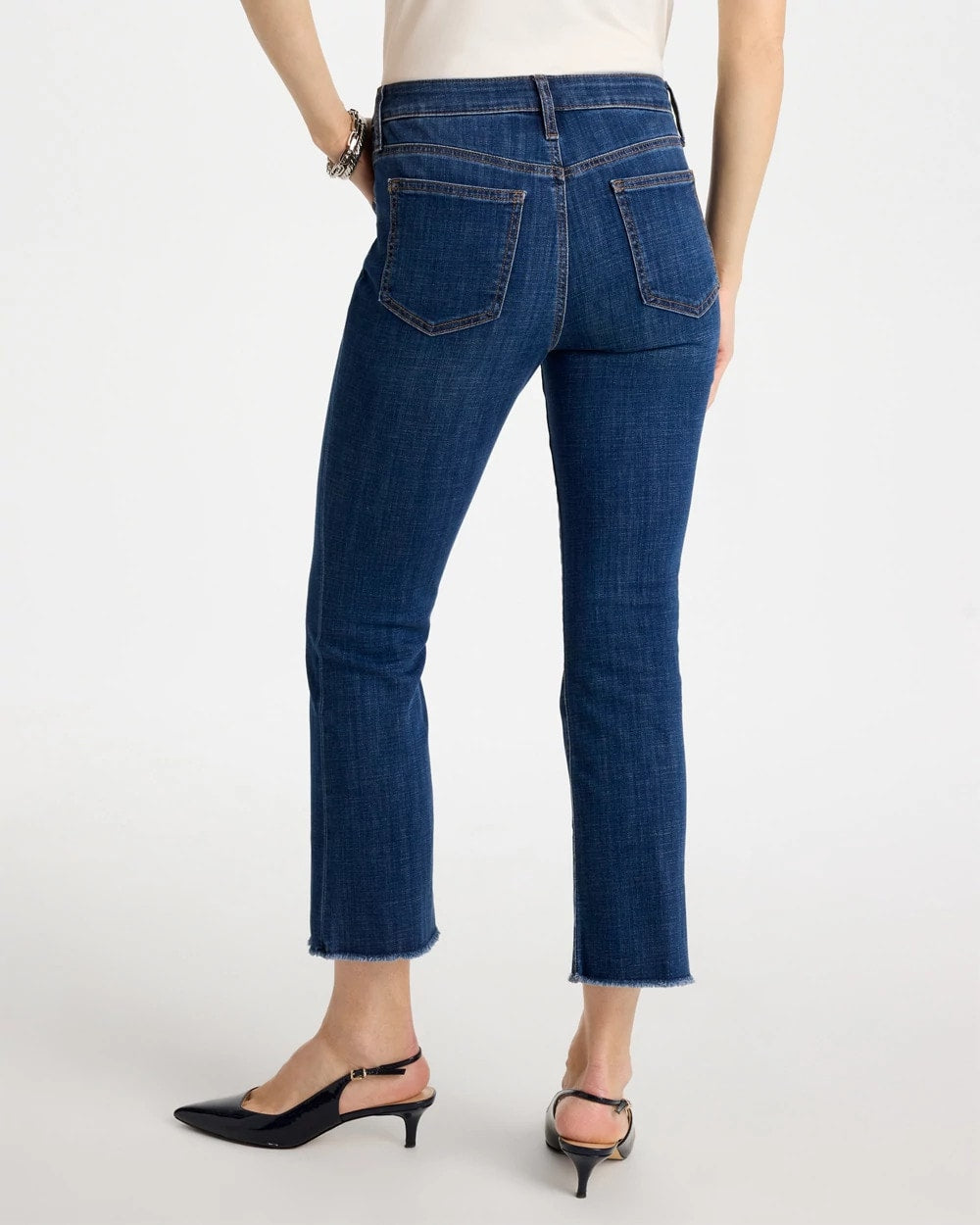 Chico's Petite Girlfriend Fray Hem Kick Flares