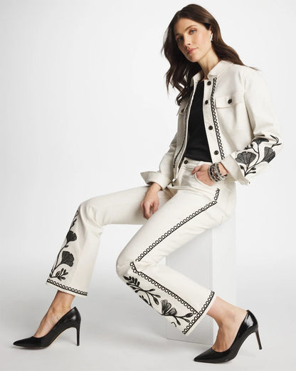 Chico's Ginkgo Girlfriend Cropped Flared Jeans