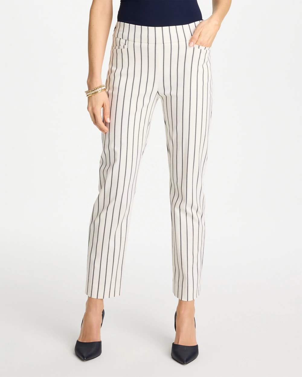 Chico's Pinstriped Brigitte™ Slim Ankle Pants