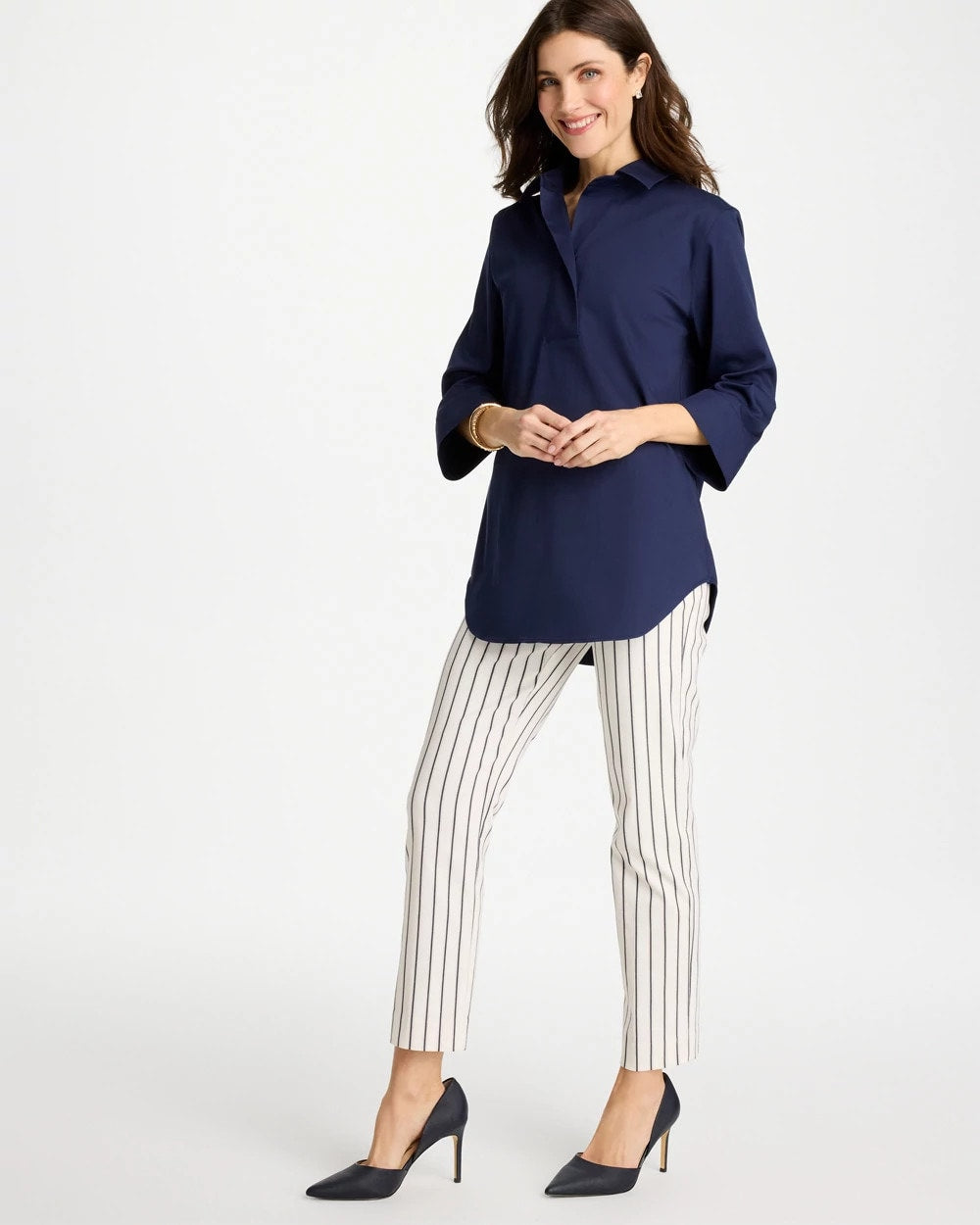 Chico's Pinstriped Brigitte™ Slim Ankle Pants