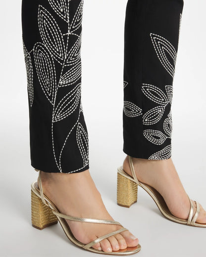 Chico's Floral Soutache Brigitte™ Slim Pull-On Ankle Pants
