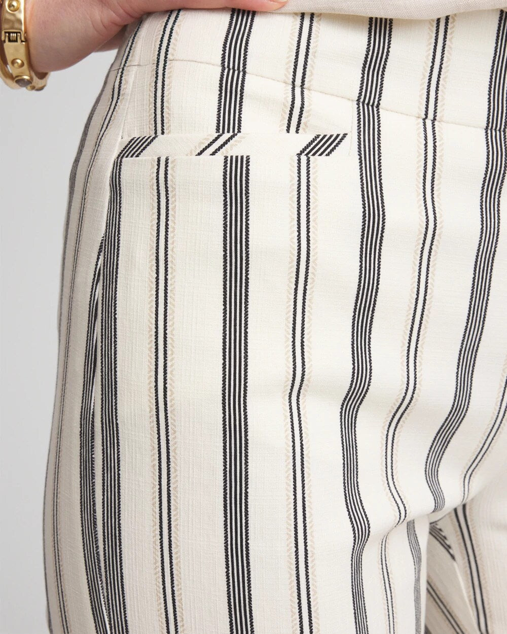 Chico's Brigitte™ Slub Striped Cropped Pants