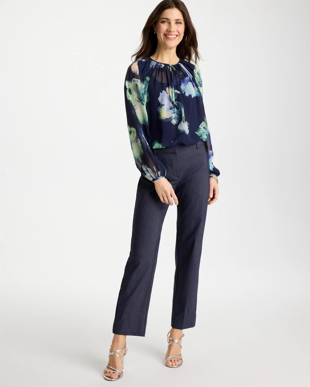 Chico's Emme Fly Front Straight Ankle Pants