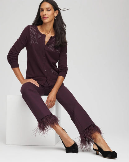 Chico's Juliet Feathered Flared Cropped Pants