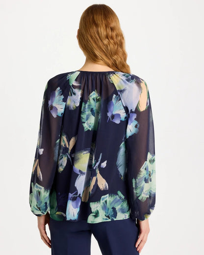 Chico's Crinkle Chiffon Tie-Front Blouse