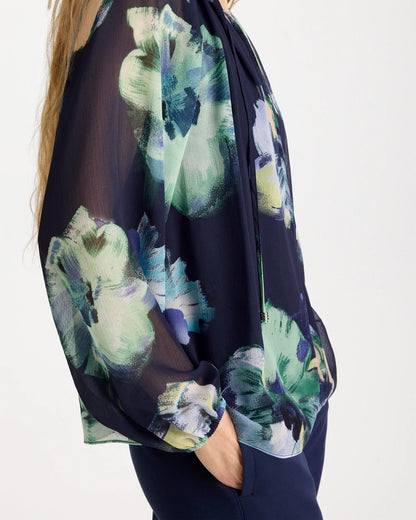 Chico's Crinkle Chiffon Tie-Front Blouse