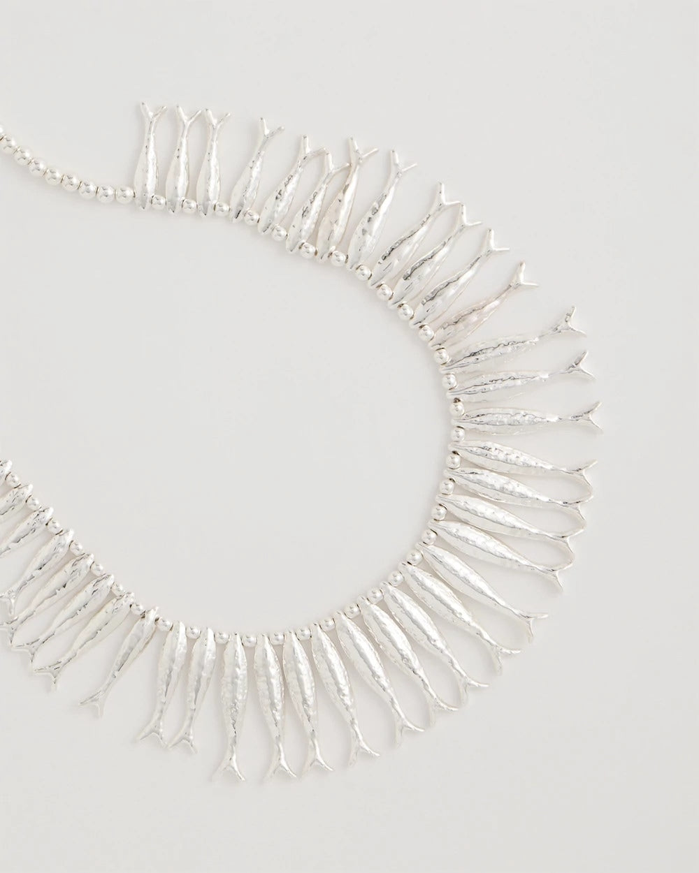 Chico's Silvertone Fish Collar Necklace