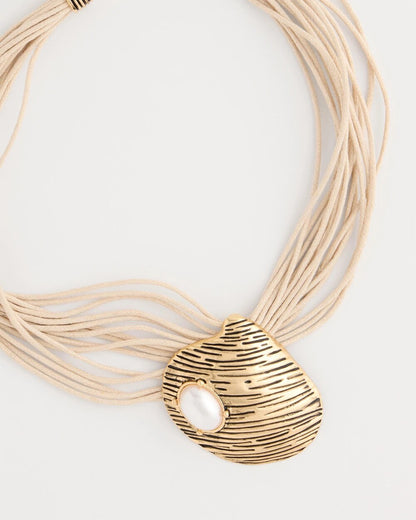 Chico's Golden Shell Pendant Necklace