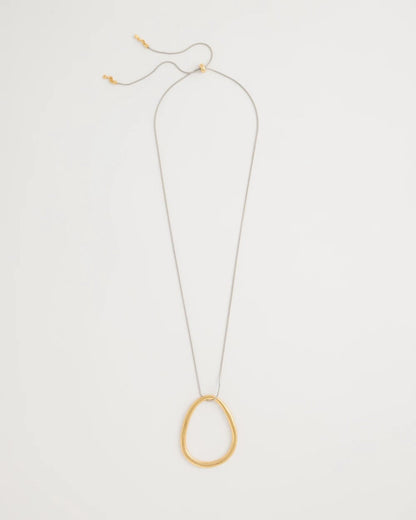 Chico's Mixed Metal Circle Pendant Necklace