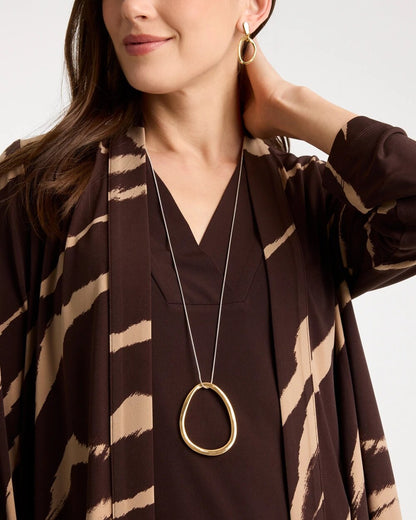 Chico's Mixed Metal Circle Pendant Necklace