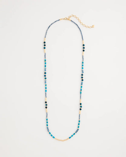 Chico's Genuine Stone Beaded Long Necklace