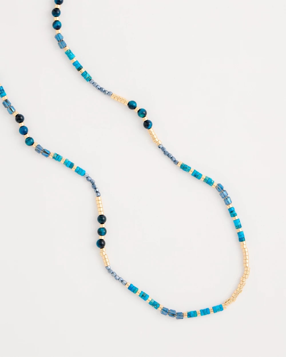 Chico's Genuine Stone Beaded Long Necklace
