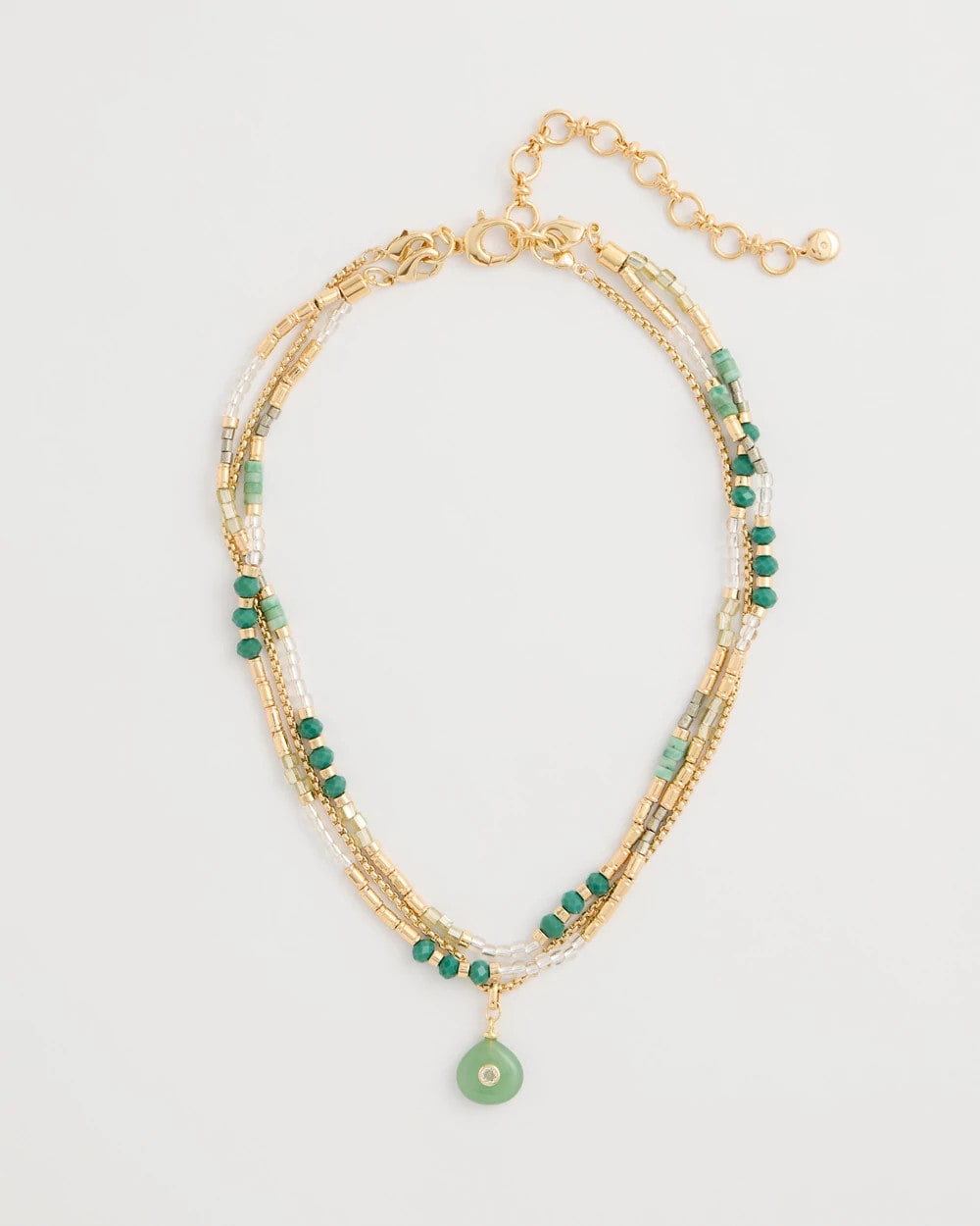 Chico's Aventurine Stone Pendant Necklace