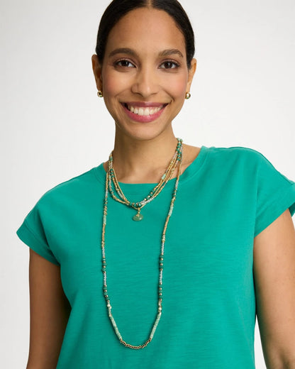 Chico's Aventurine Stone Pendant Necklace