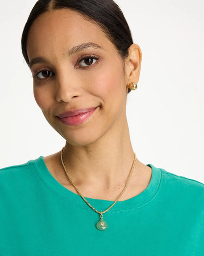 Chico's Aventurine Stone Pendant Necklace