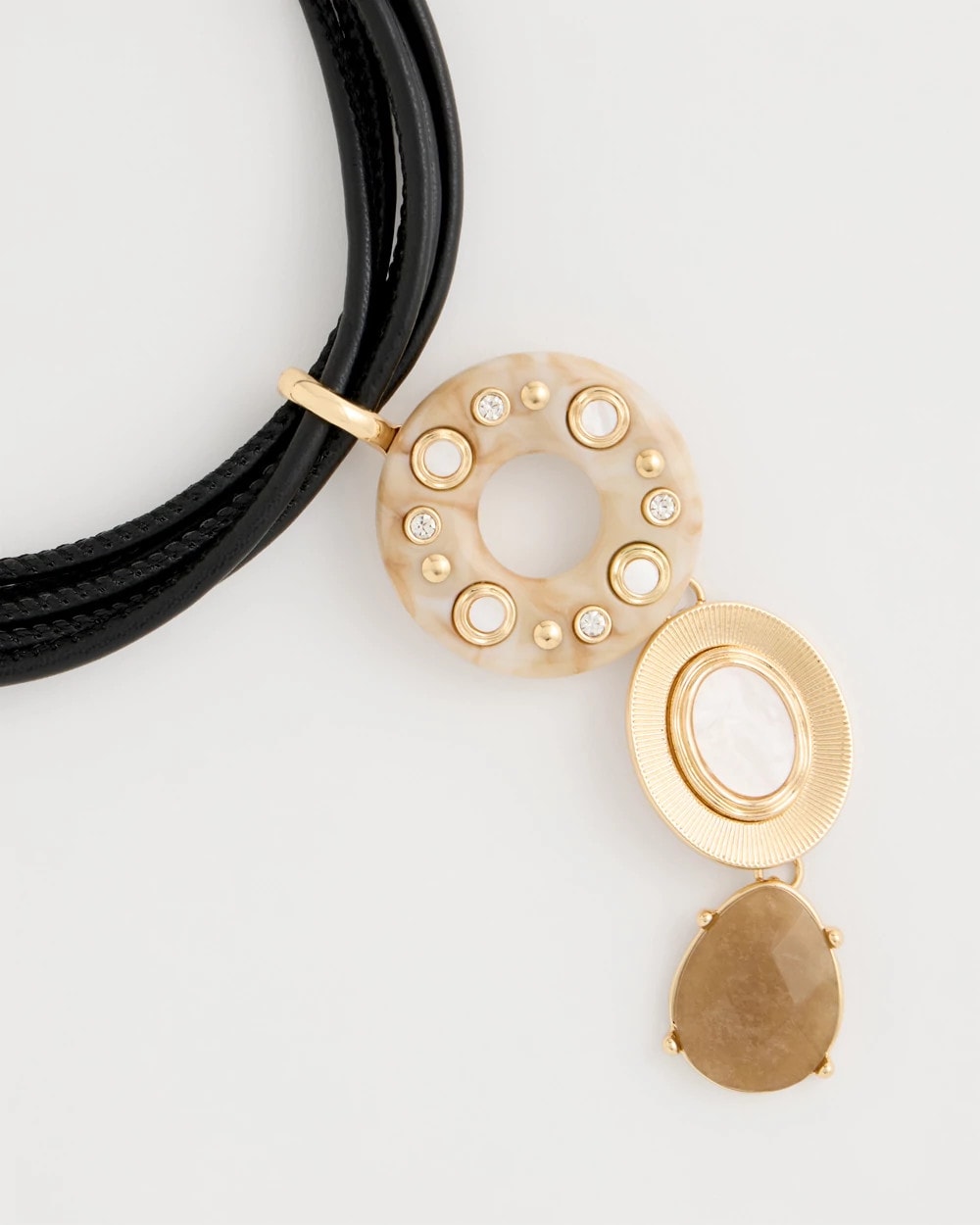 Chico's Embellished Linear Corded Necklace