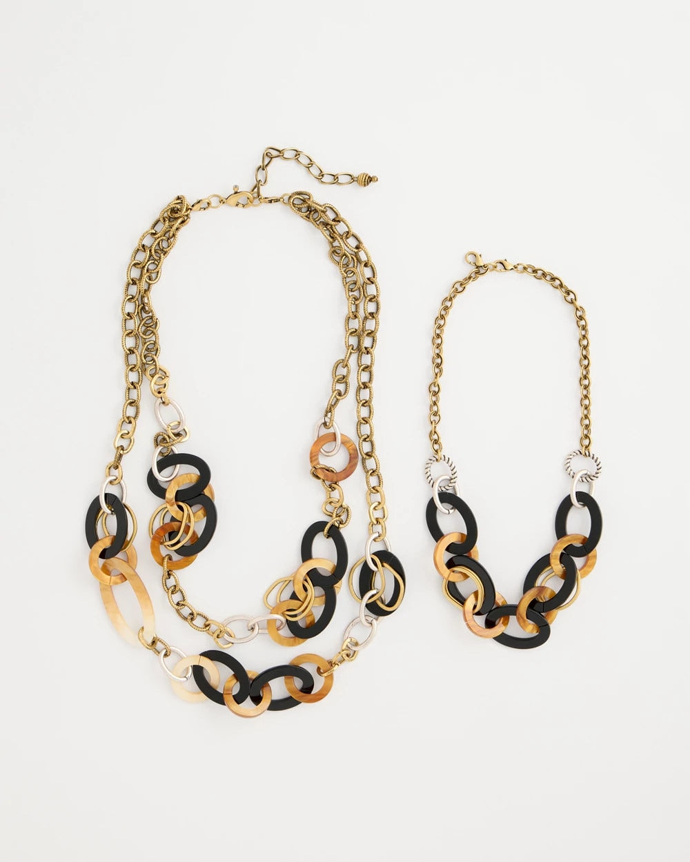 Chico's Triple Strand Convertible Resin Necklace