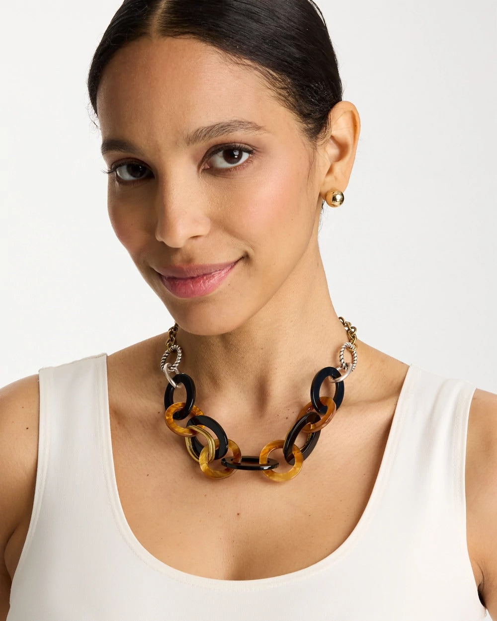 Chico's Triple Strand Convertible Resin Necklace