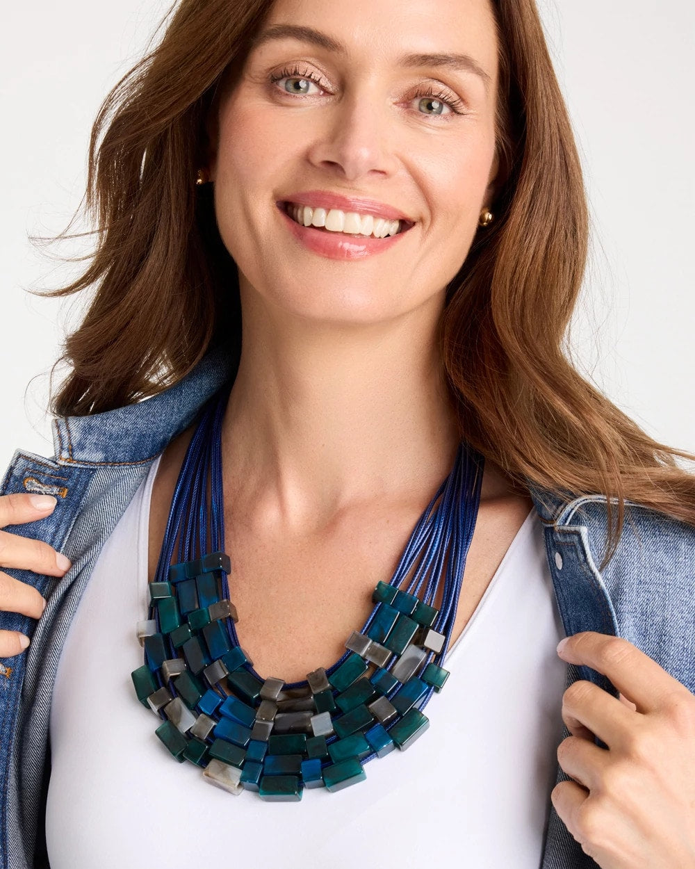 Chico's Chico's Originals Resin Square Corded Necklace