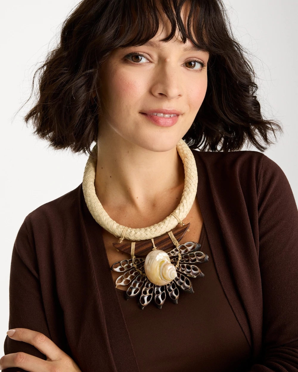 Chico's Chico's x Romi Marina Pendant Bib Necklace