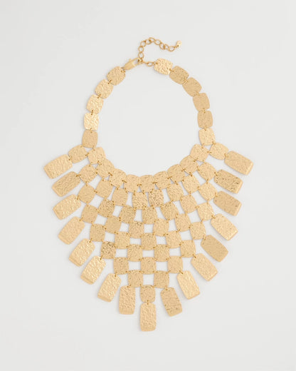 Chico's Chico's Originals Hammered Bib Necklace