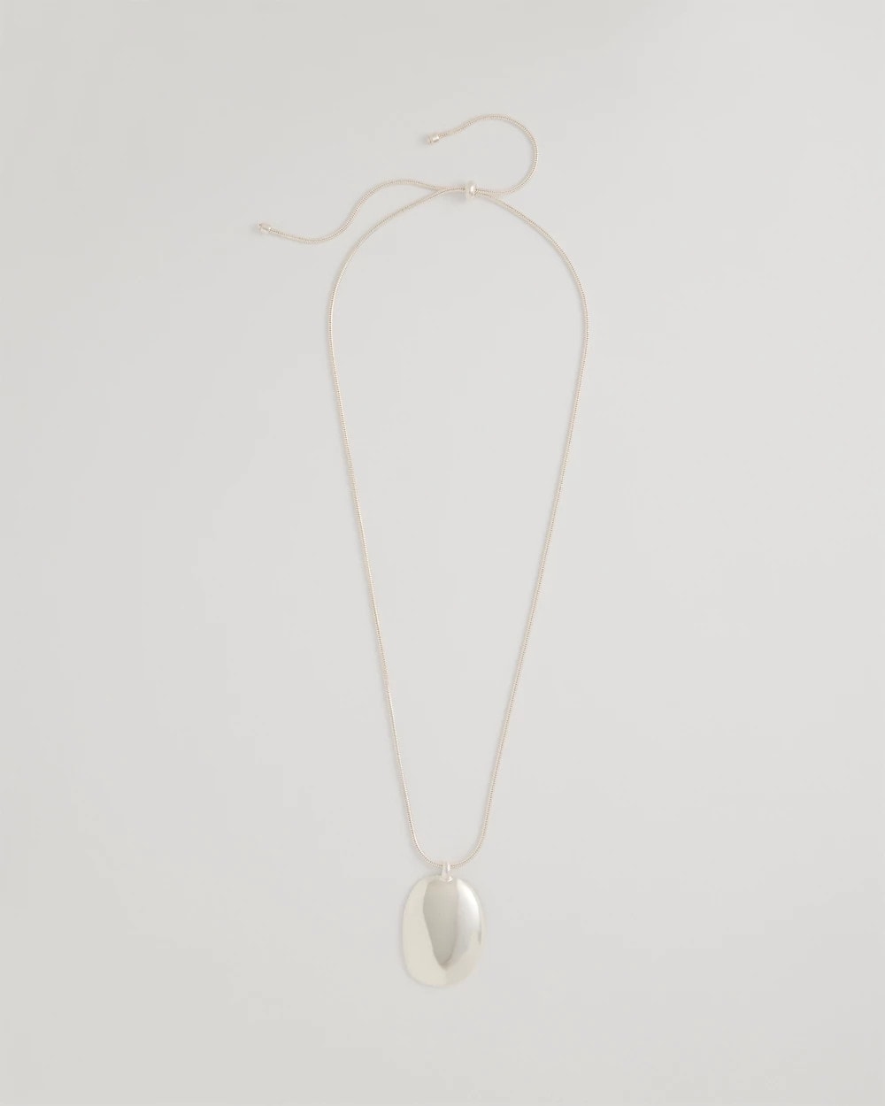 Chico's Adjustable Silvertone Pendant Necklace