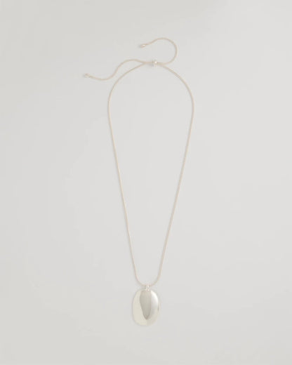 Chico's Adjustable Silvertone Pendant Necklace