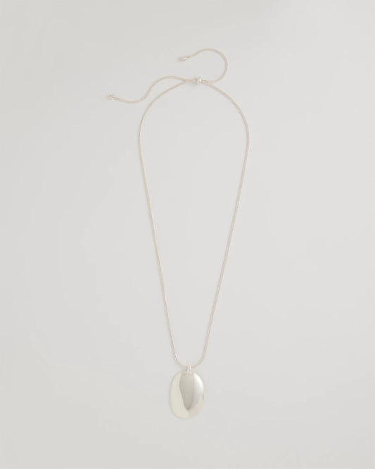 Chico's Adjustable Silvertone Pendant Necklace