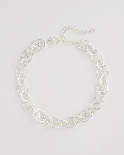 Chico's Mariner Silvertone Link Necklace