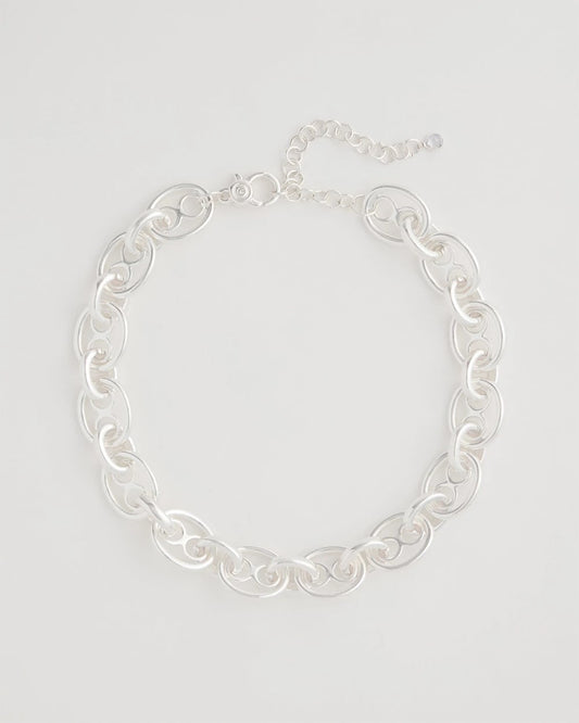 Chico's Mariner Silvertone Link Necklace