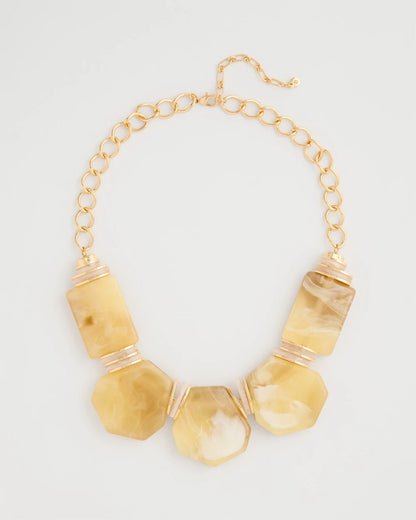 Chico's Chico's Originals Neutral Stone Bib Necklace