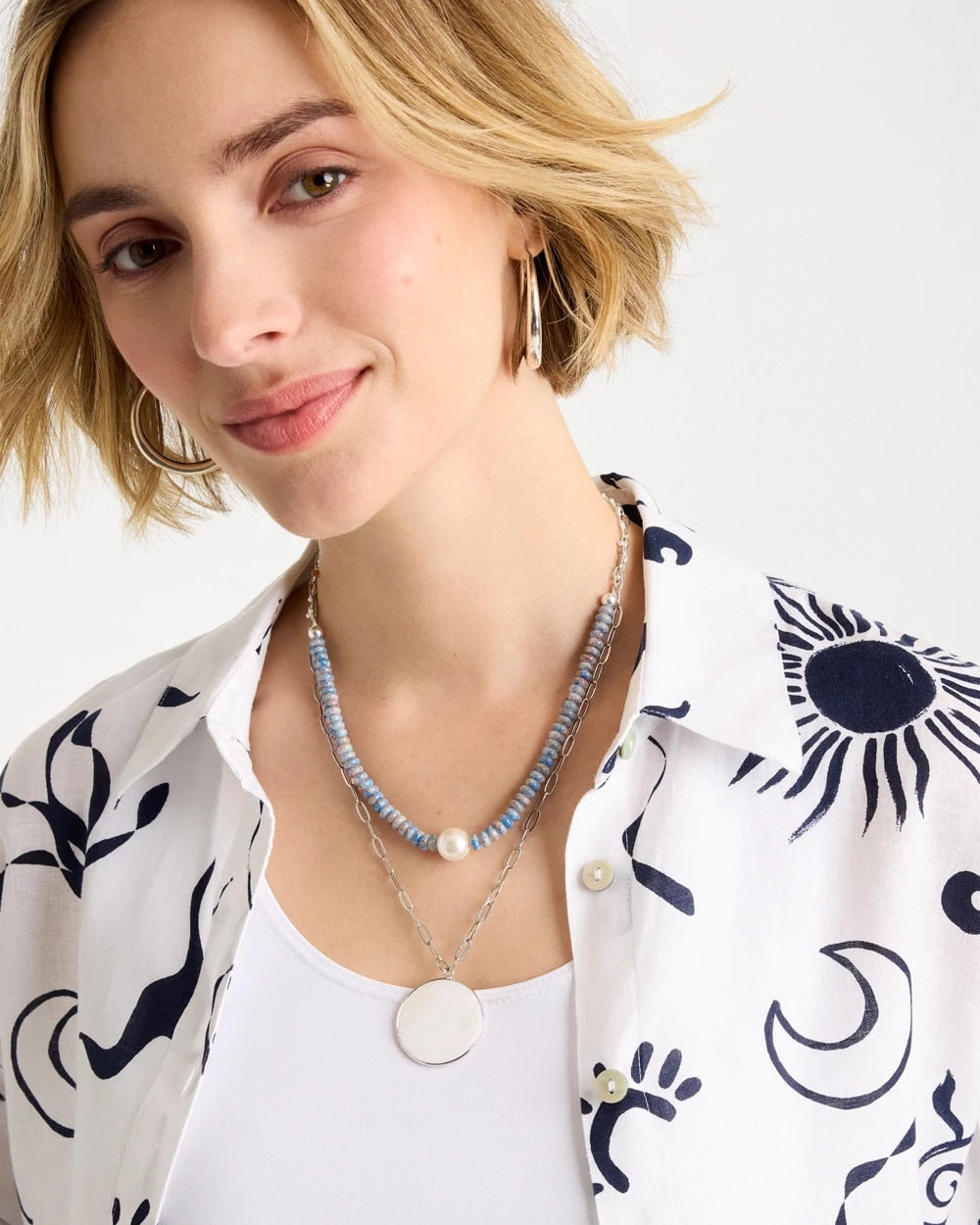 Chico's Siren Pendant Layered Necklace