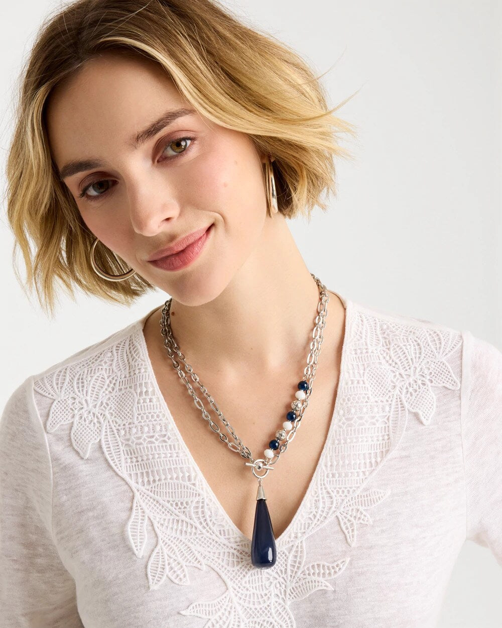 Chico's Siren Teardrop Pendant Necklace