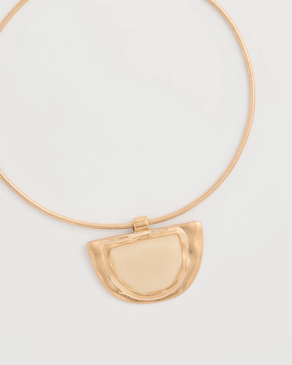 Chico's White Enamel Collar Necklace
