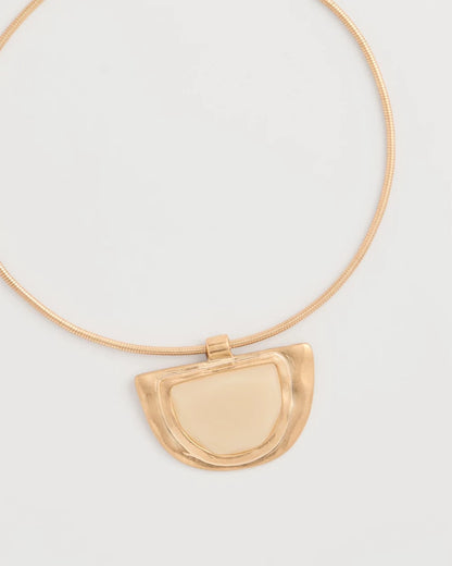 Chico's White Enamel Collar Necklace
