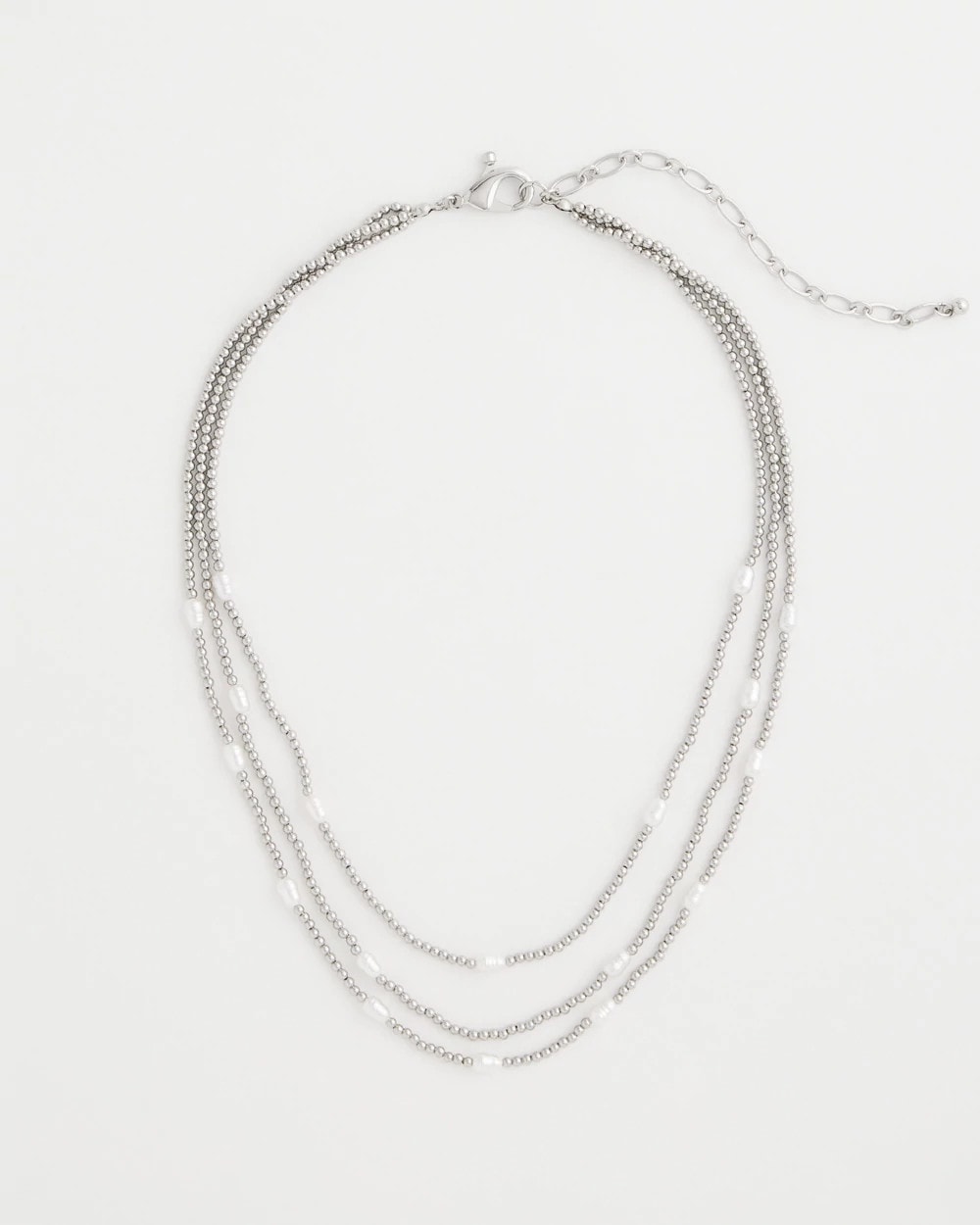Chico's Pearlescent Bead Ball Short Necklace