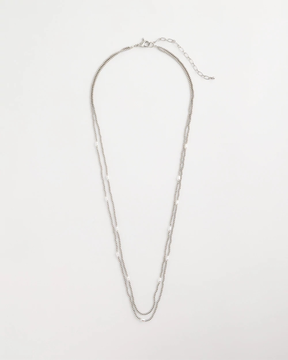 Chico's Pearlescent Bead Ball Long Necklace