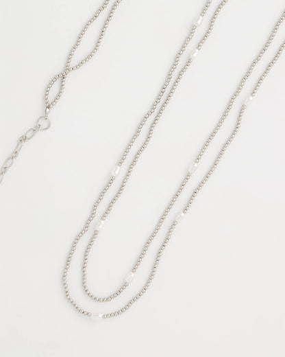 Chico's Pearlescent Bead Ball Long Necklace