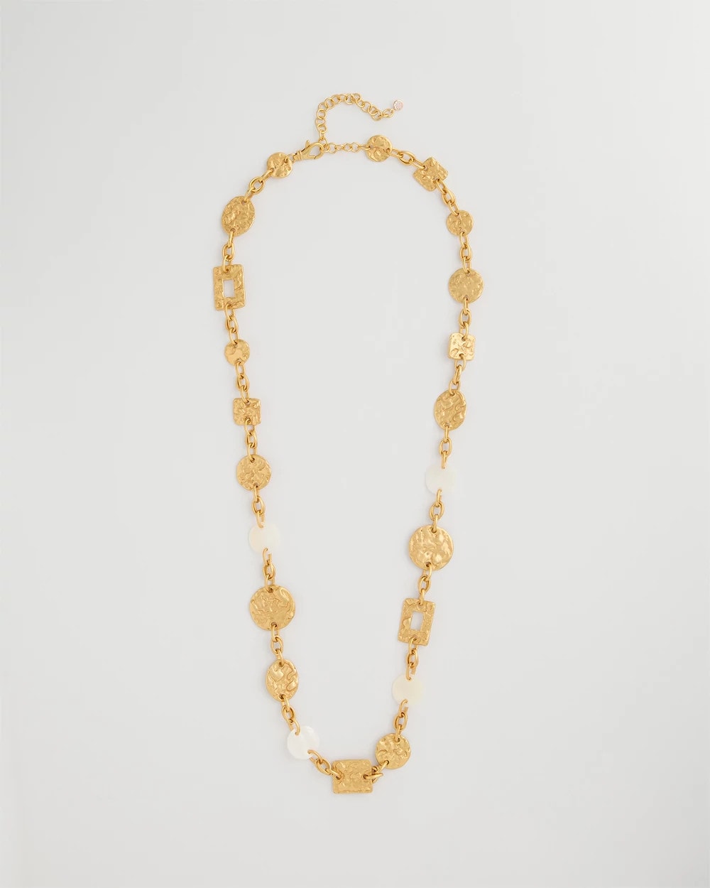 Chico's Pearl Hammered Long Necklace