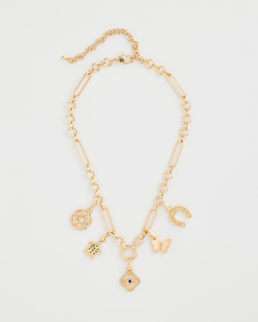 Chico's Shiny Goldtone Novelty Charm Necklace