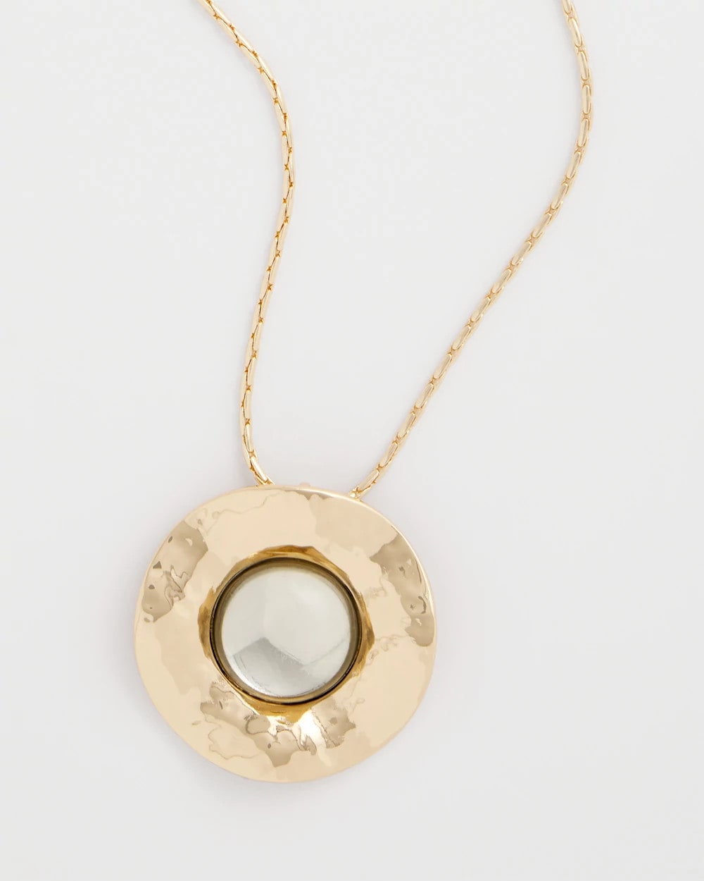 Chico's Green Gold Short Pendant Necklace