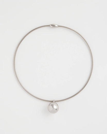 Chico's Silver Bead Collar Necklace